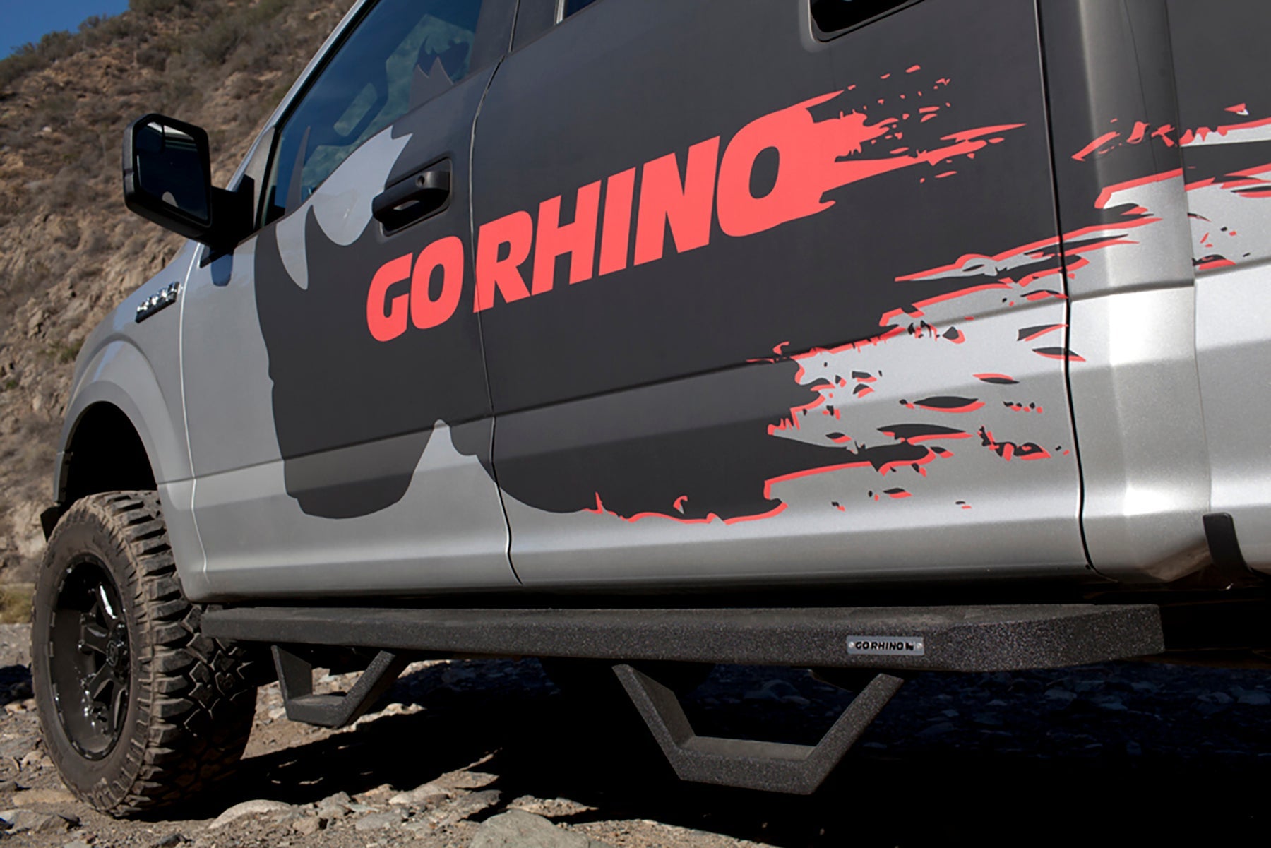 Go Rhino 6341558720T 2017 - 2023 Ford F150 Limited RB Series RB10 Running Boards with Mounting Brackets, 2 Pairs Drop Steps Kit - Rugged Truck Gear