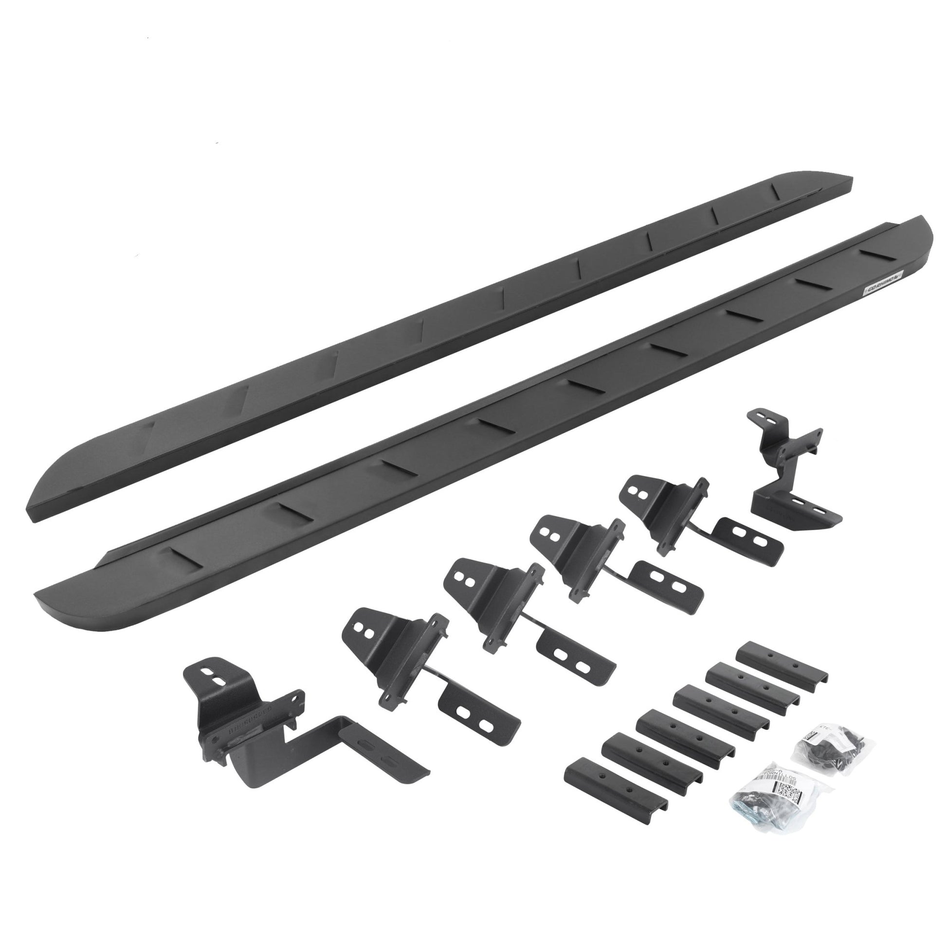 Go Rhino 63450568SPC 2007 - 2018 Jeep Wrangler JK RB Series RB10 Slim Line Running Boards with Mounting Bracket Kit - Rugged Truck Gear