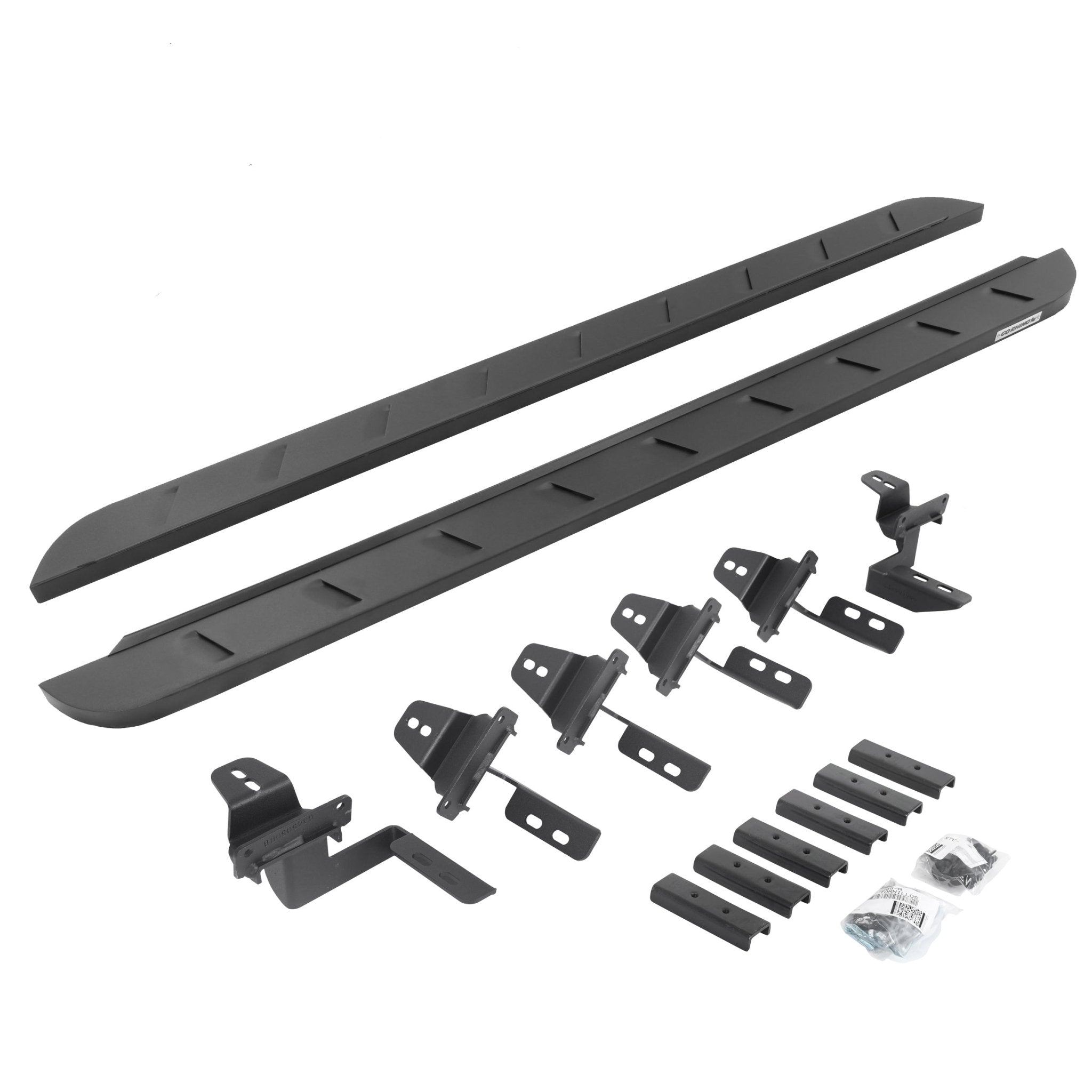 Go Rhino 63450568SPC 2007 - 2018 Jeep Wrangler JK RB Series RB10 Slim Line Running Boards with Mounting Bracket Kit - Rugged Truck Gear