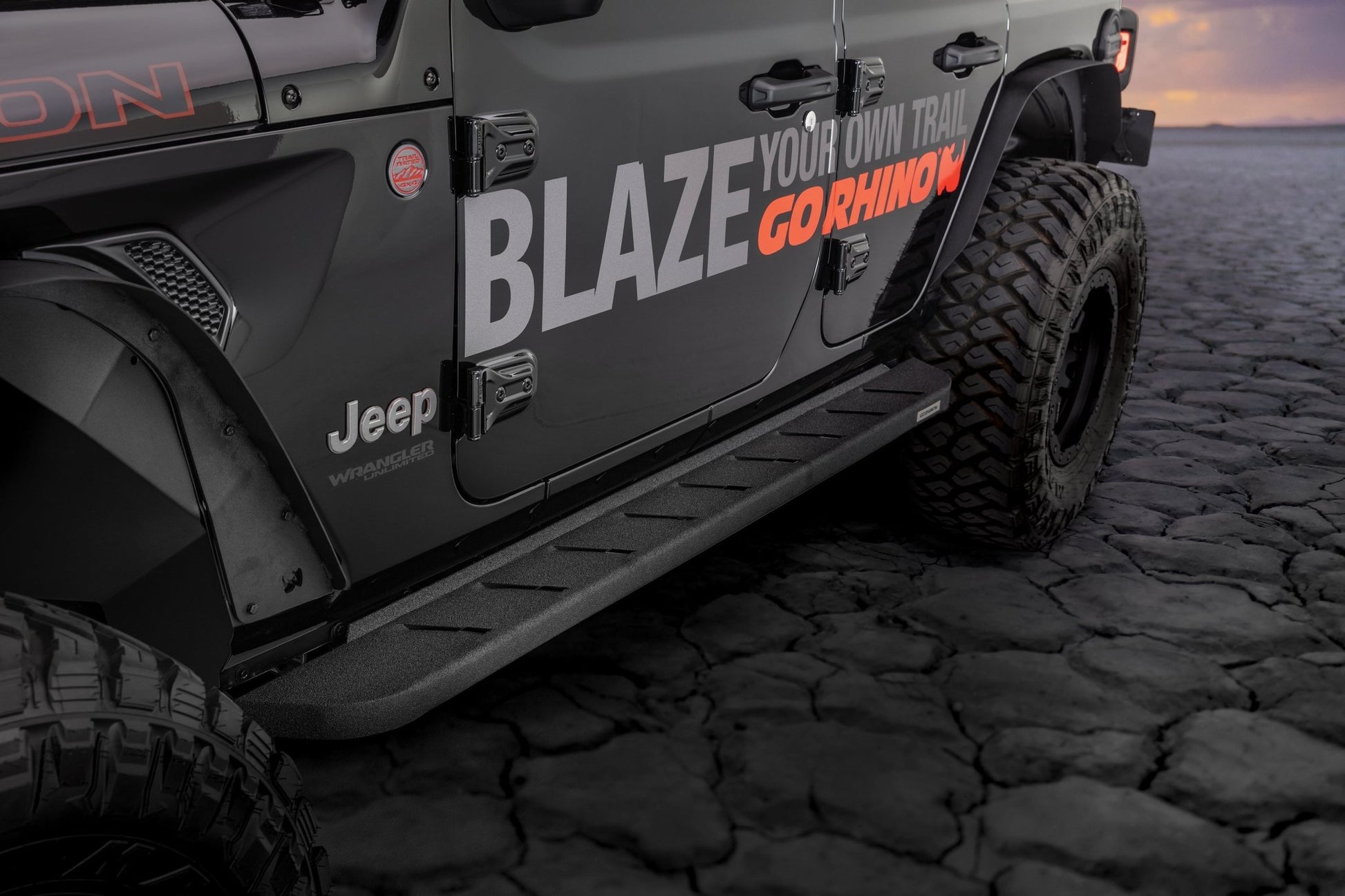 Go Rhino 63450673T 2018 - 2024 Jeep Wrangler JL RB Series RB10 Running Boards with Mounting Bracket Kit - Rugged Truck Gear