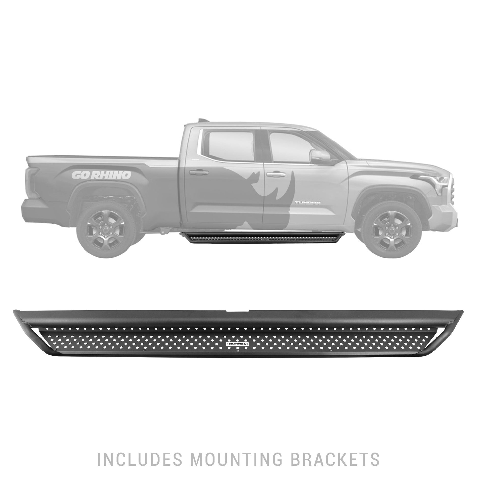 Go Rhino D14436T 2022 - 2024 Toyota Tundra D1 Dominator Series Xtreme Side Steps with Rocker Panel Mounting Bracket Kit - Rugged Truck Gear