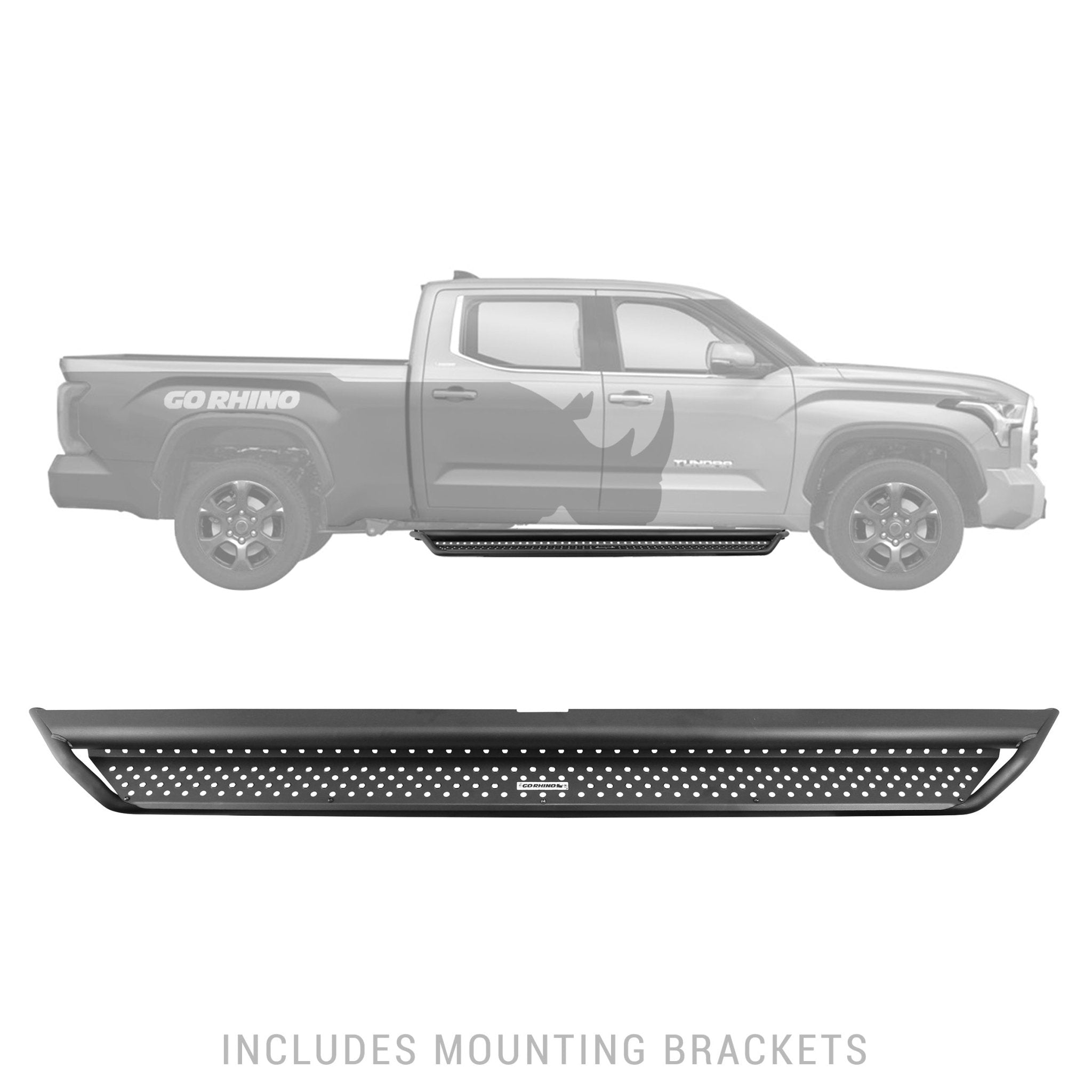 Go Rhino D14436T 2022 - 2024 Toyota Tundra D1 Dominator Series Xtreme Side Steps with Rocker Panel Mounting Bracket Kit - Rugged Truck Gear