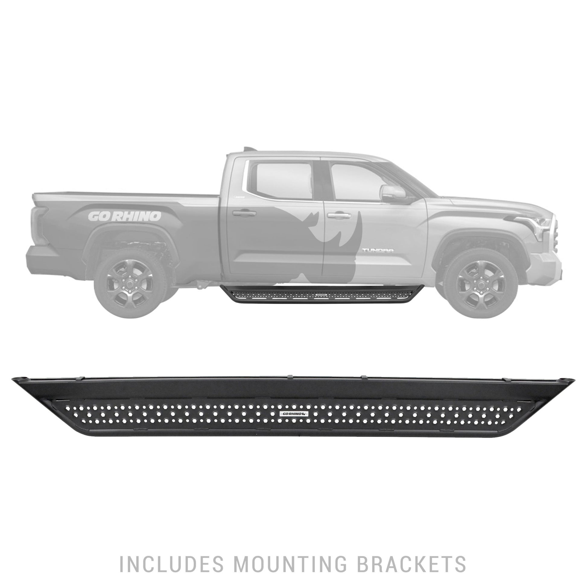 Go Rhino D64436T 2022 - 2024 Toyota Tundra D6 Dominator Series Xtreme Side Steps with Rocker Panel Mounting Bracket Kit - Rugged Truck Gear