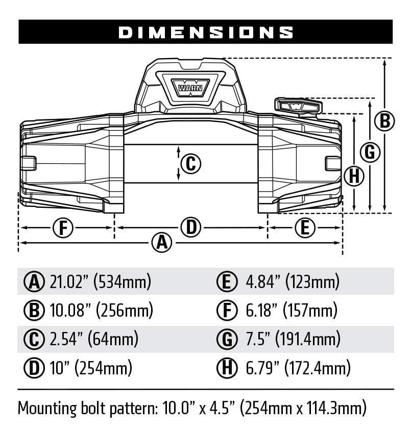 Warn 103254 VR EVO 12K Standard Duty Winch-BumperStock