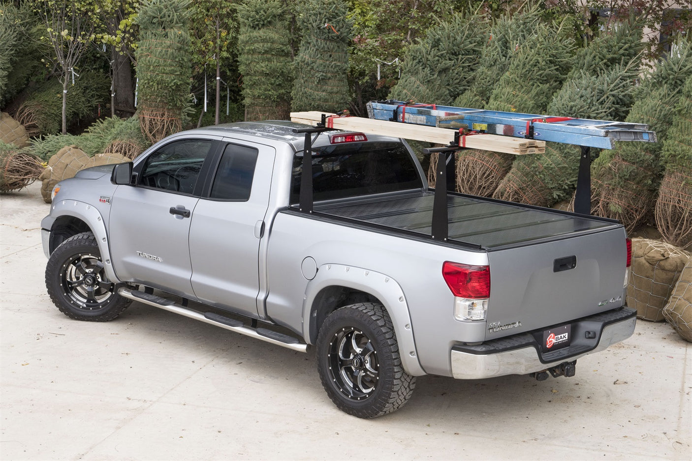 BAKFlip 72411BT 2007-2021 Toyota Tundra 8 ft. Bed BAKFlip CS-F1 Hard Folding Truck Bed Cover with Integrated Rack System