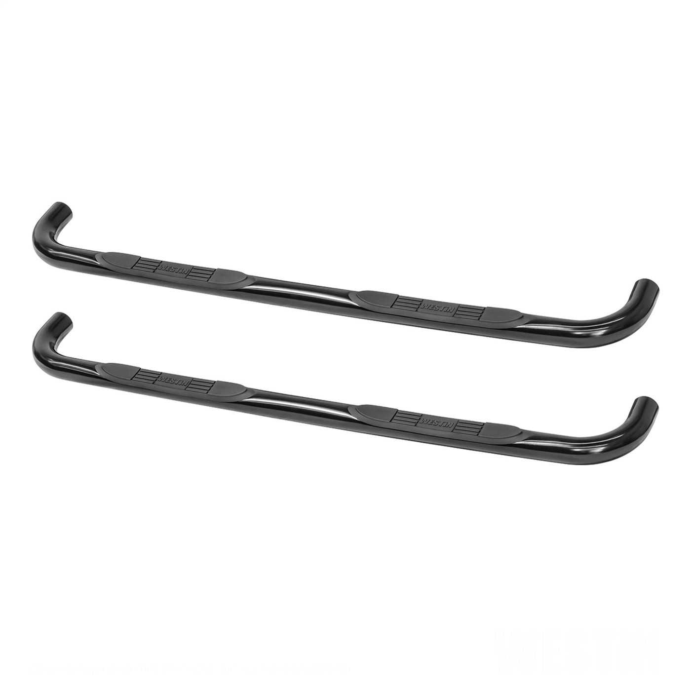 Westin 23-4085 2019-2024 Dodge Ram 1500 E-Series 3 in. Round Nerf Step Bars - Dual Step Pad - 72 in. Long