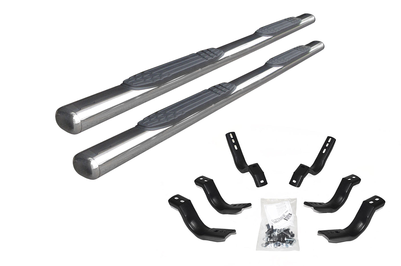 Go Rhino 104404080PS 2001-2013 Chevy Silverado 2500/3500 HD 1000 Series 4" Side Steps with Mounting Bracket Kit