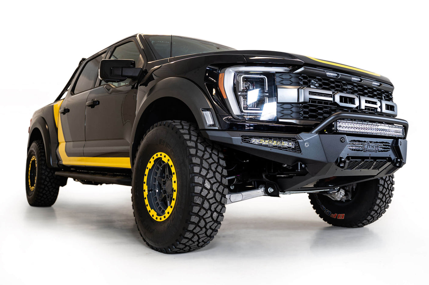 ADD F210221180103 2021-2022 Ford Raptor HoneyBadger Front Bumper with Top Hoop - BumperStock