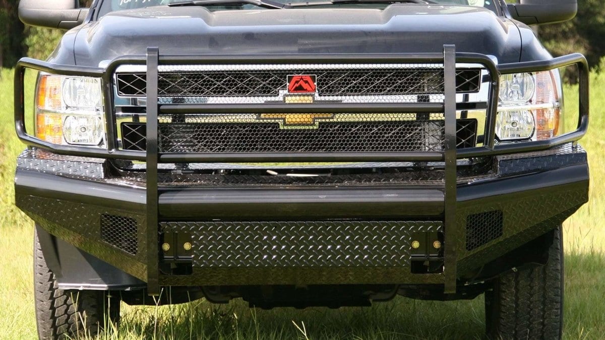 Fab Fours CH11-S2760-1 Chevy Silverado 2500/3500 HD 2011-2014 Black Steel Front Bumper Full Guard-BumperStock