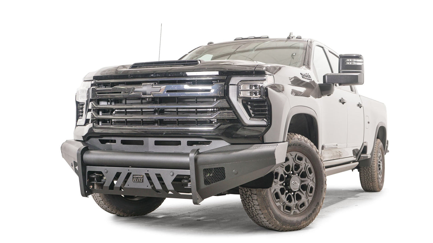 Fab Fours CH24-Q6161-1 2024 Chevy Silverado 2500/3500 HD Black Steel Elite Front Bumper No Guard - BumperStock