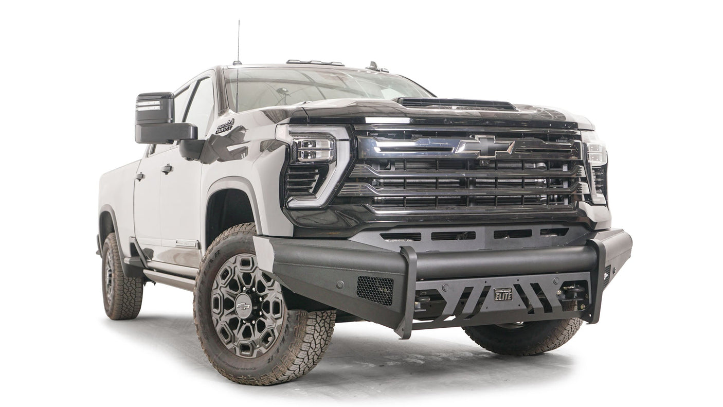 Fab Fours CH24-Q6161-1 2024 Chevy Silverado 2500/3500 HD Black Steel Elite Front Bumper No Guard - BumperStock