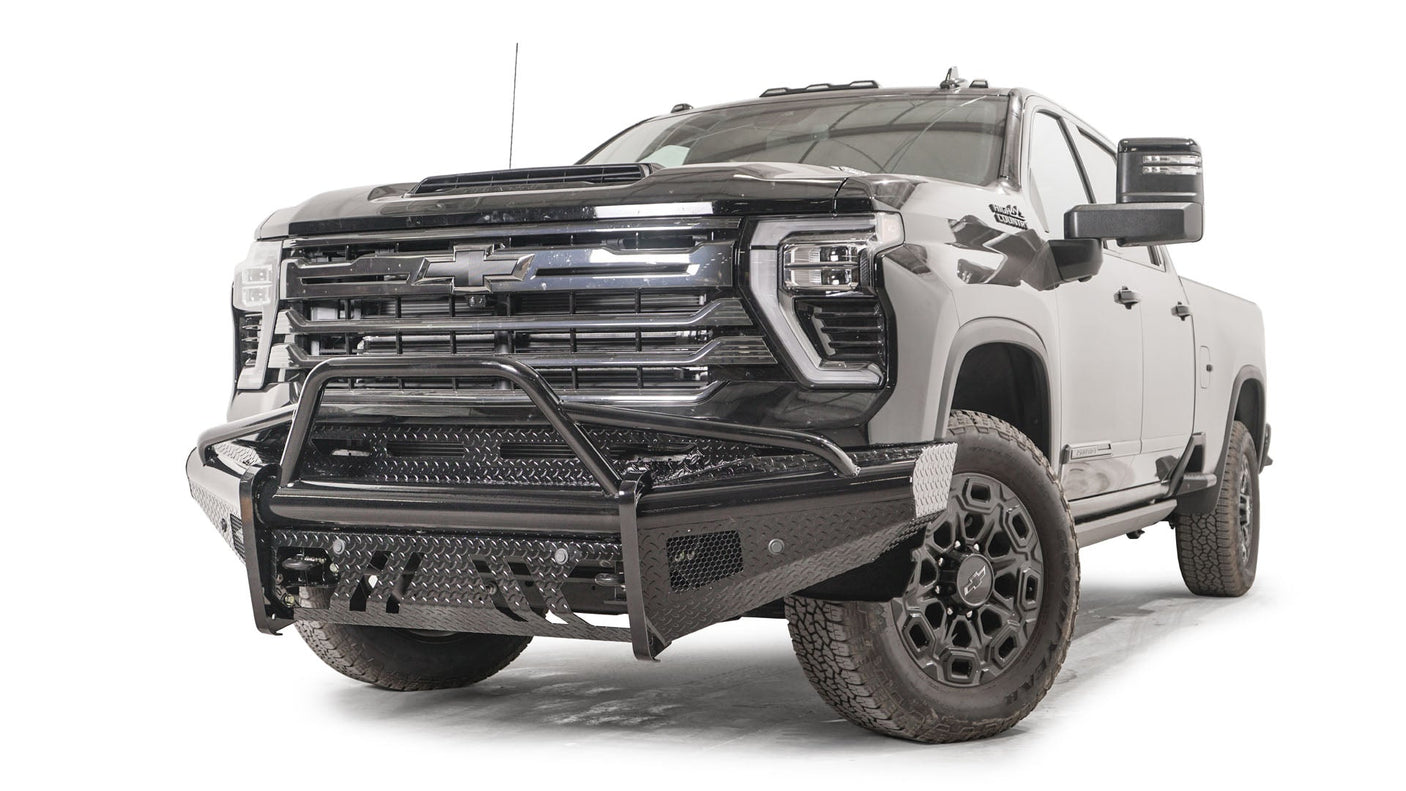 Fab Fours CH24-S6162-1 Chevy Silverado 2500/3500 HD 2024 Black Steel Front Bumper Pre-Runner Guard - BumperStock