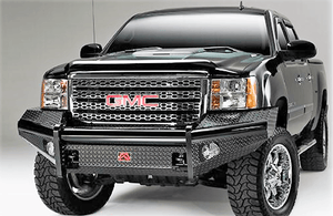 Fab Fours GM08-S2161-1 GMC Sierra 2500/3500 HD 2007.5-2010 Black Steel Front Bumper No Guard-BumperStock