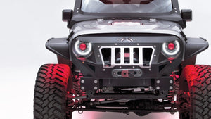 Fab Fours GR1000-1 Jeep Wrangler JK 2007-2018 Grumper Stubby Front Bumper-BumperStock