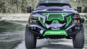 Fab Fours GR3000-1 2015-2019 Chevy Silverado 2500/3500 HD Grumper Front Bumper-BumperStock