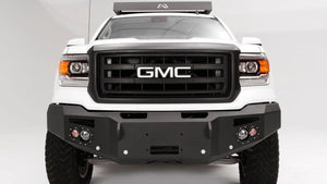 Fab Fours GS14-F3151-1 GMC Sierra 1500 2014-2015 Premium Front Bumper Sensor Winch Ready No Guard-BumperStock