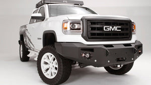 Fab Fours GS14-F3151-1 GMC Sierra 1500 2014-2015 Premium Front Bumper Sensor Winch Ready No Guard-BumperStock