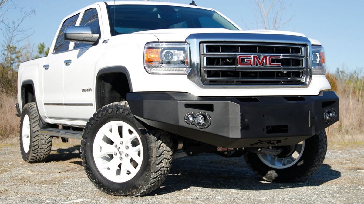 Fab Fours GS14-H3151-1 GMC Sierra 1500 2014-2015 Premium Front Bumper Winch Ready No Guard Non-Sensor-BumperStock