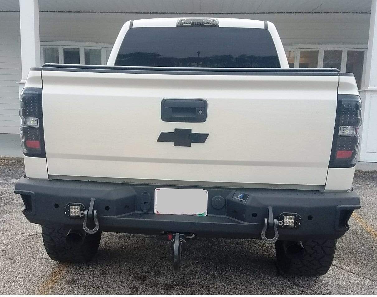 Hammerhead 600-56-0481 Chevy Silverado 1500 2014-2018 Flush Mount Rear Bumper with Sensors - BumperStock