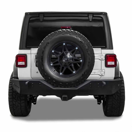 TrailFX JL02T 2018-2022 Jeep Wrangler JL Rear Bumper with No Sensor Holes - BumperStock