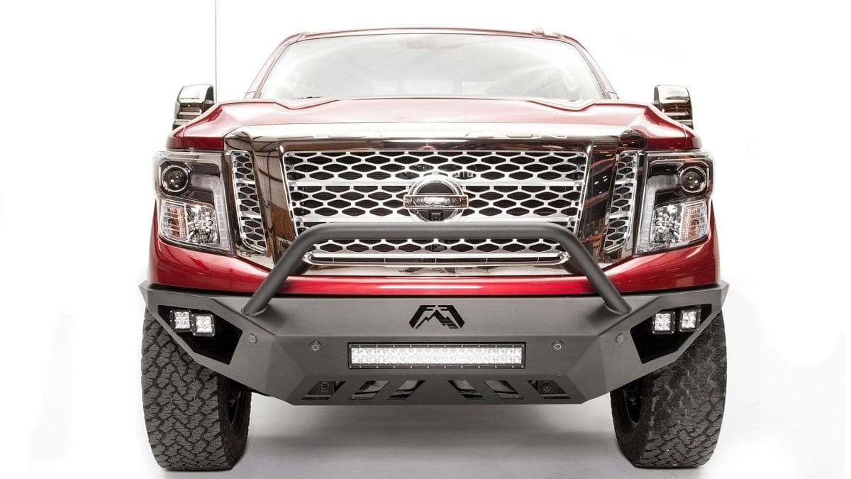 Fab Fours NT16-D3752-1 Nissan Titan XD 2016-2020 Vengeance Front Bumper Pre-Runner Guard-BumperStock