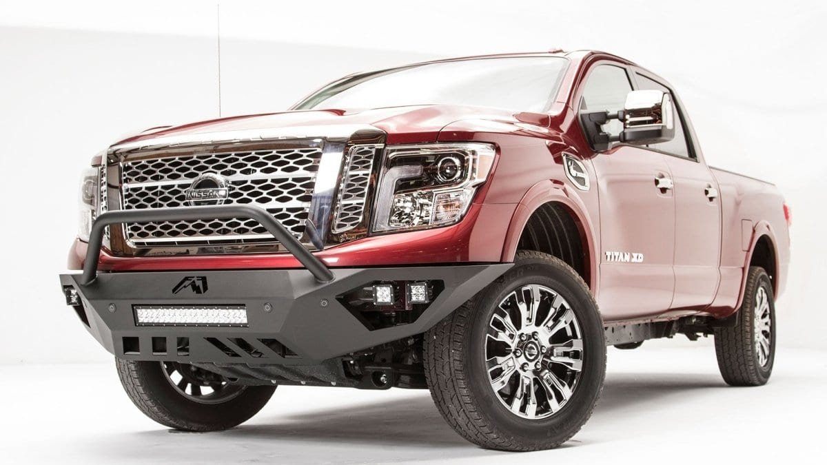 Fab Fours NT16-D3752-1 Nissan Titan XD 2016-2020 Vengeance Front Bumper Pre-Runner Guard-BumperStock