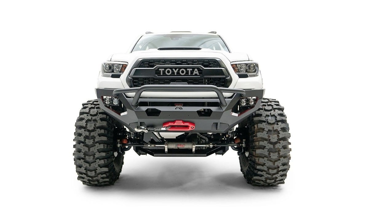 Fab Fours TT16-X3652-1 Toyota Tacoma 2016-2021 Matrix Front Bumper Winch Ready Pre-Runner Guard-BumperStock