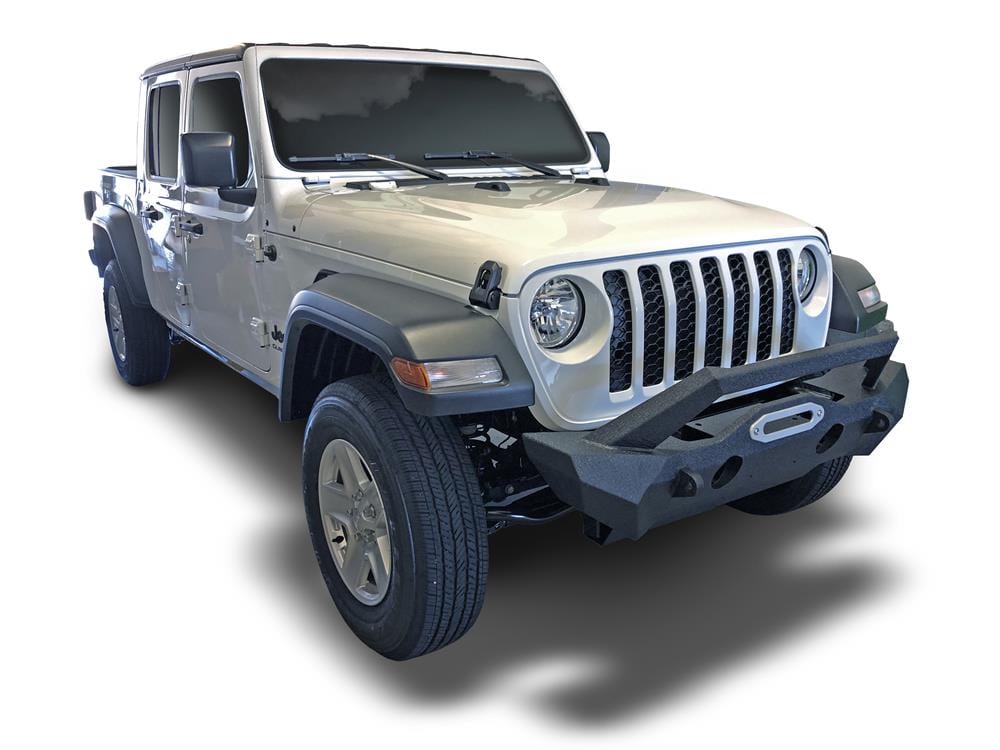 TrailFX JL08T 2018-2022 Jeep Wrangler JL Stubby Front Winch Bumper - BumperStock