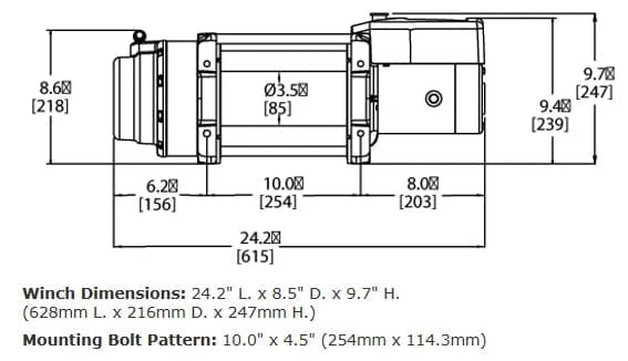 WARN 16.5ti 68801 16.5K Large Size Truck Winch - BumperStock