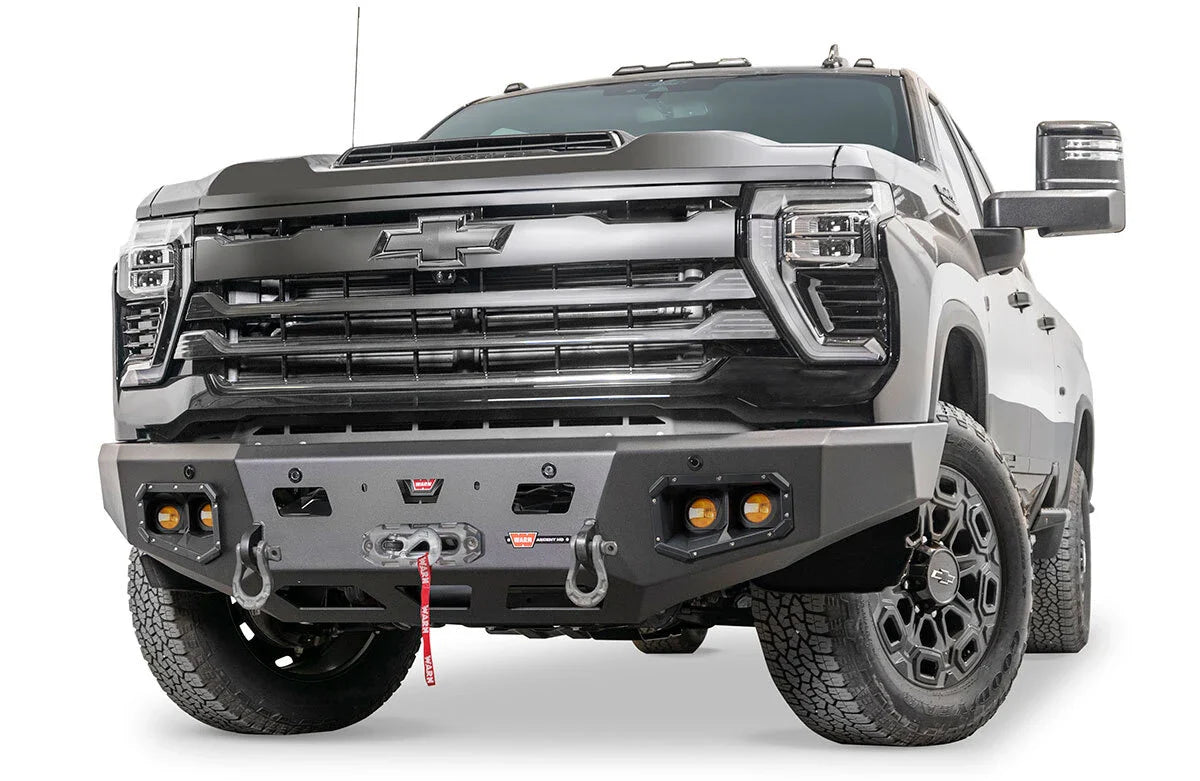 Warn Ascent HD 110912 2024 Chevy Silverado 2500/3500 HD Front Winch Bumper with No Grille Guard - BumperStock