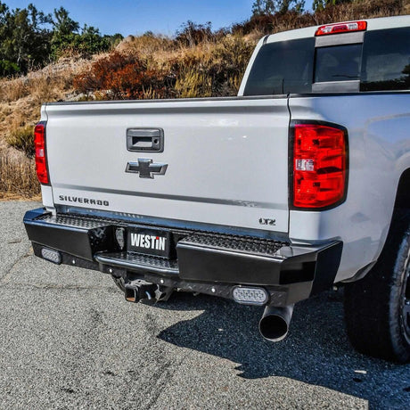 Westin 58-341155 GMC Sierra 2500/3500 HD 2015-2019 HDX Bandit Rear Bumper Black Finish - BumperStock