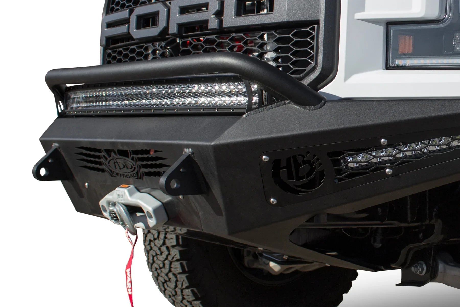 ADD F117382860103 2017 - 2020 Ford F150 Raptor HoneyBadger Front Bumper with Winch Mount - Rugged Truck Gear