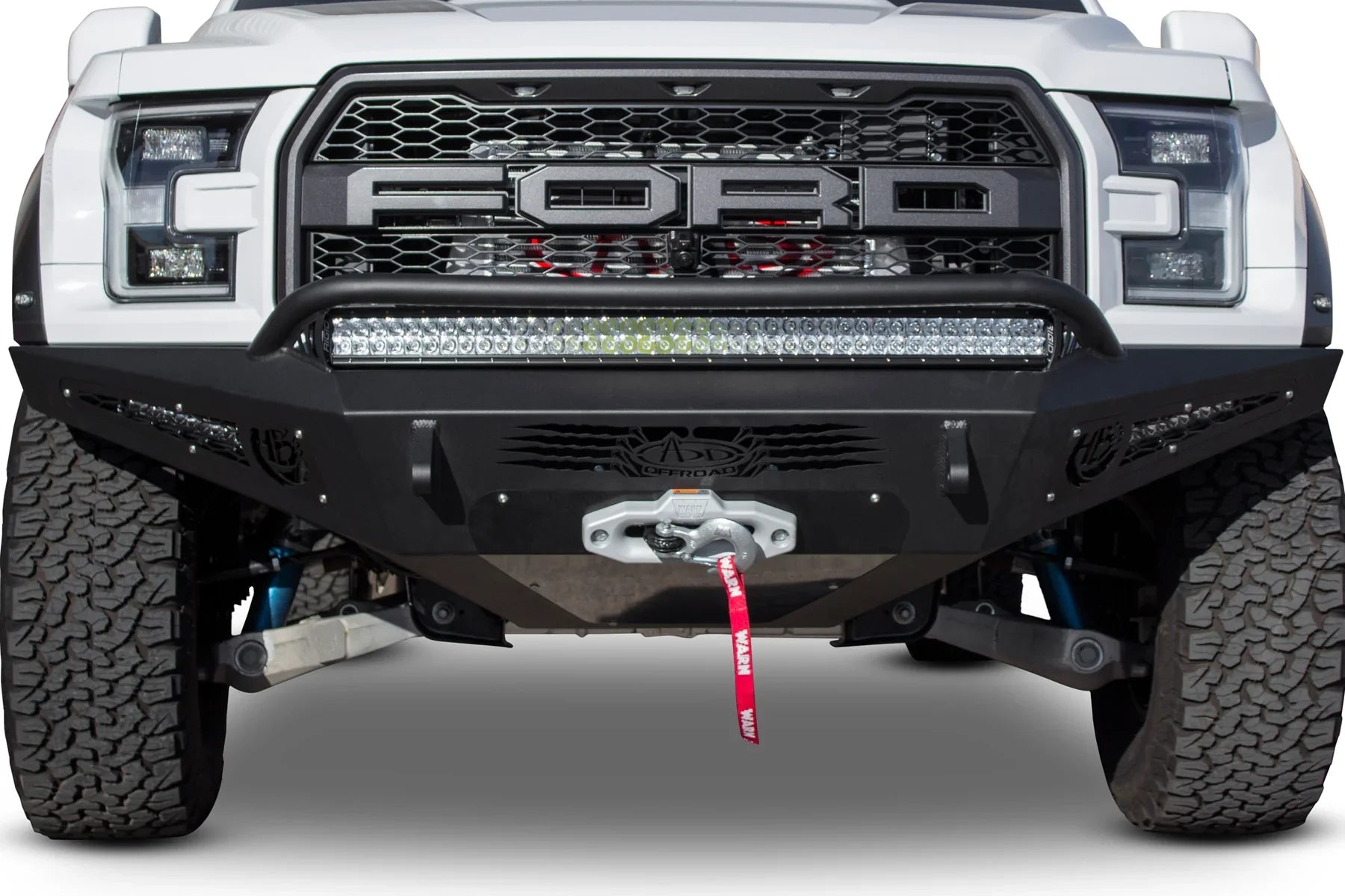 ADD F117382860103 2017 - 2020 Ford F150 Raptor HoneyBadger Front Bumper with Winch Mount - Rugged Truck Gear