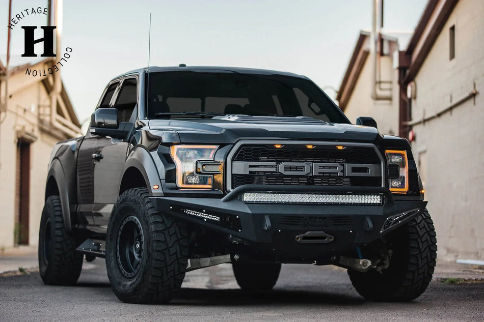 ADD F117382860103 2017 - 2020 Ford F150 Raptor HoneyBadger Front Bumper with Winch Mount - Rugged Truck Gear
