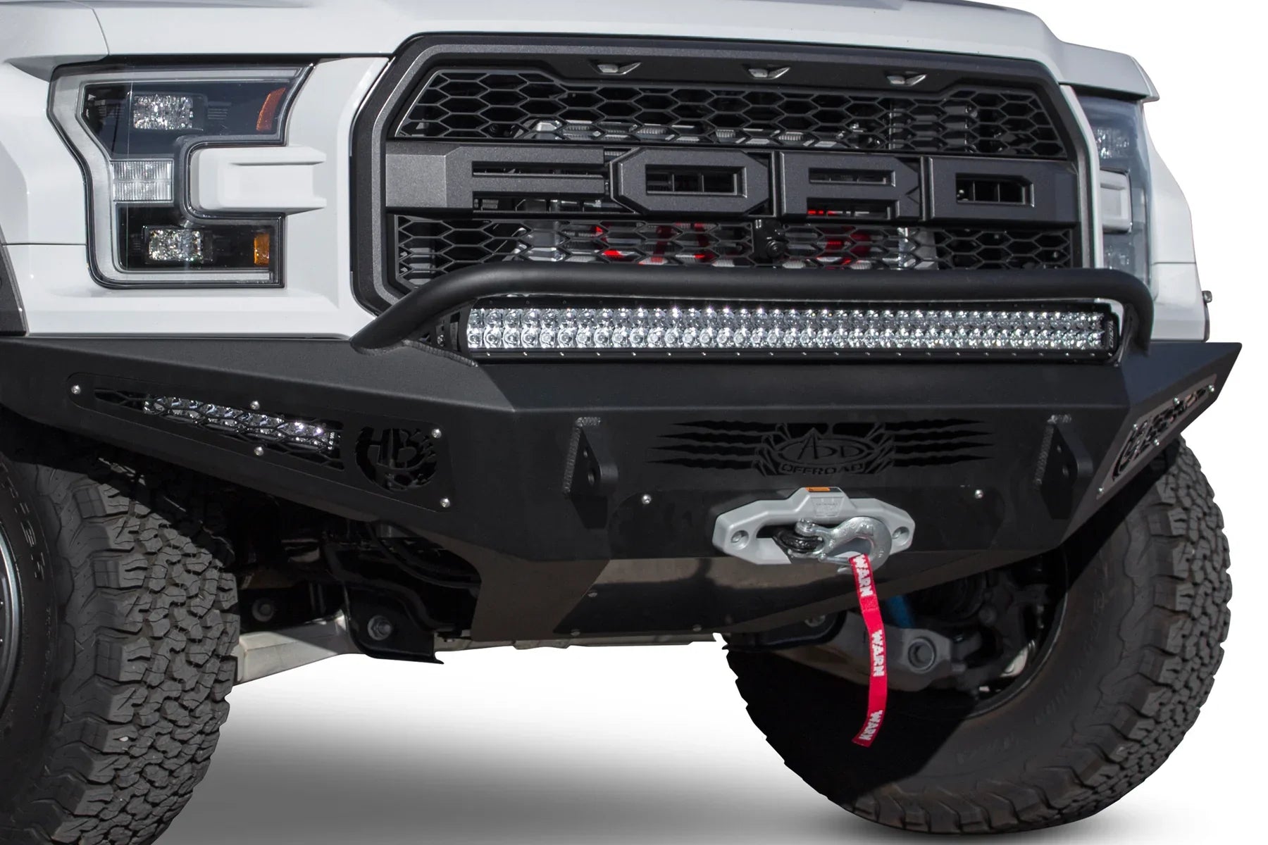 ADD F117382860103 2017 - 2020 Ford F150 Raptor HoneyBadger Front Bumper with Winch Mount - Rugged Truck Gear