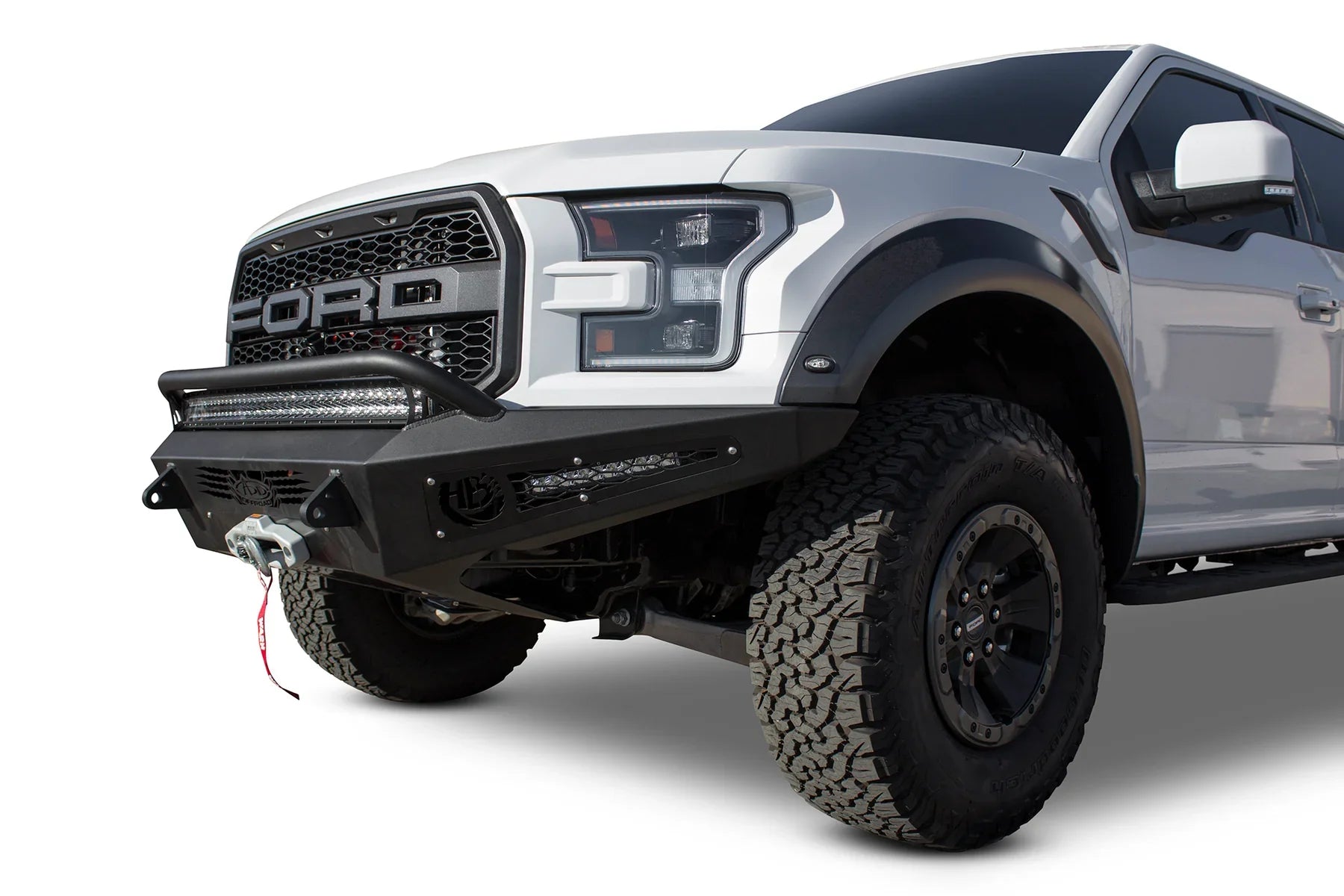 ADD F117382860103 2017 - 2020 Ford F150 Raptor HoneyBadger Front Bumper with Winch Mount - Rugged Truck Gear