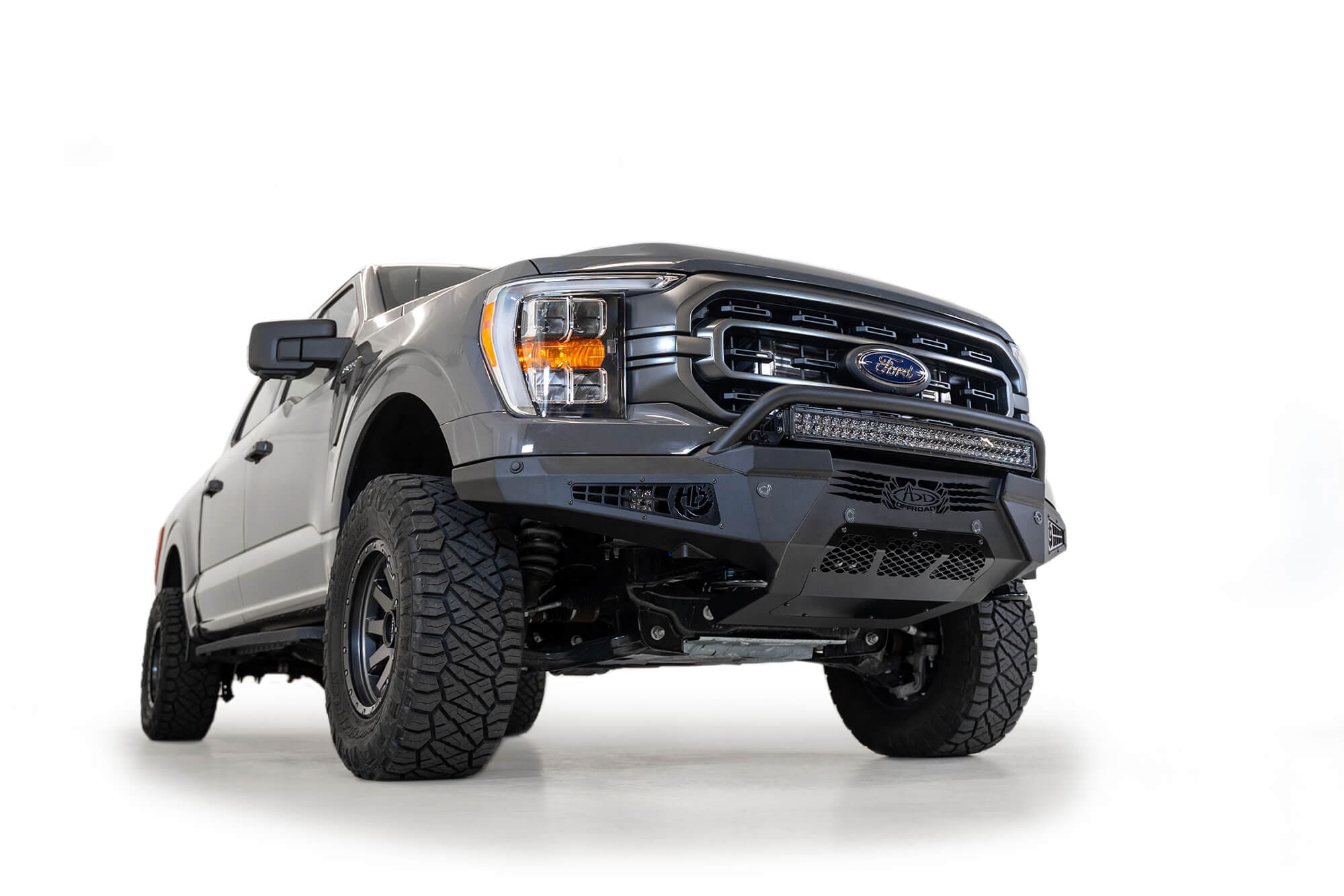 ADD F197431040103 2021 - 2023 Ford F150 HoneyBadger Front Bumper with Top Hoop - Rugged Truck Gear