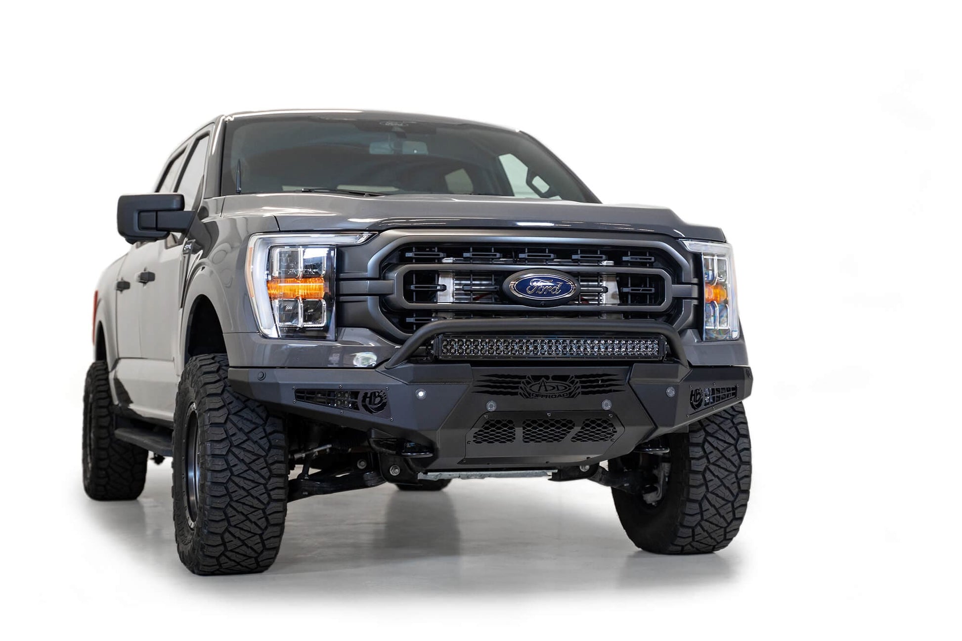 ADD F197431040103 2021 - 2023 Ford F150 HoneyBadger Front Bumper with Top Hoop - Rugged Truck Gear