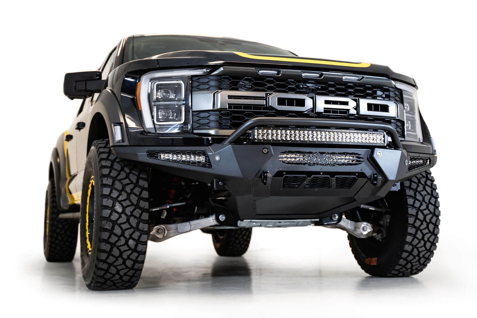 ADD F210221180103 2021 - 2023 Ford Raptor HoneyBadger Front Bumper with Top Hoop - Rugged Truck Gear