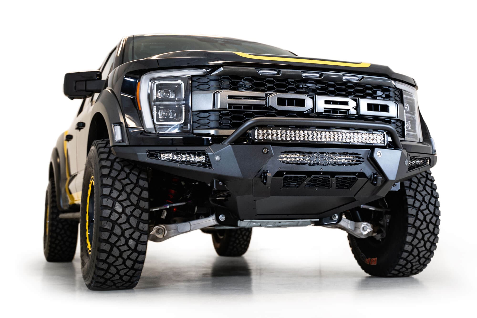 ADD F210221180103 2021 - 2023 Ford Raptor HoneyBadger Front Bumper with Top Hoop - Rugged Truck Gear