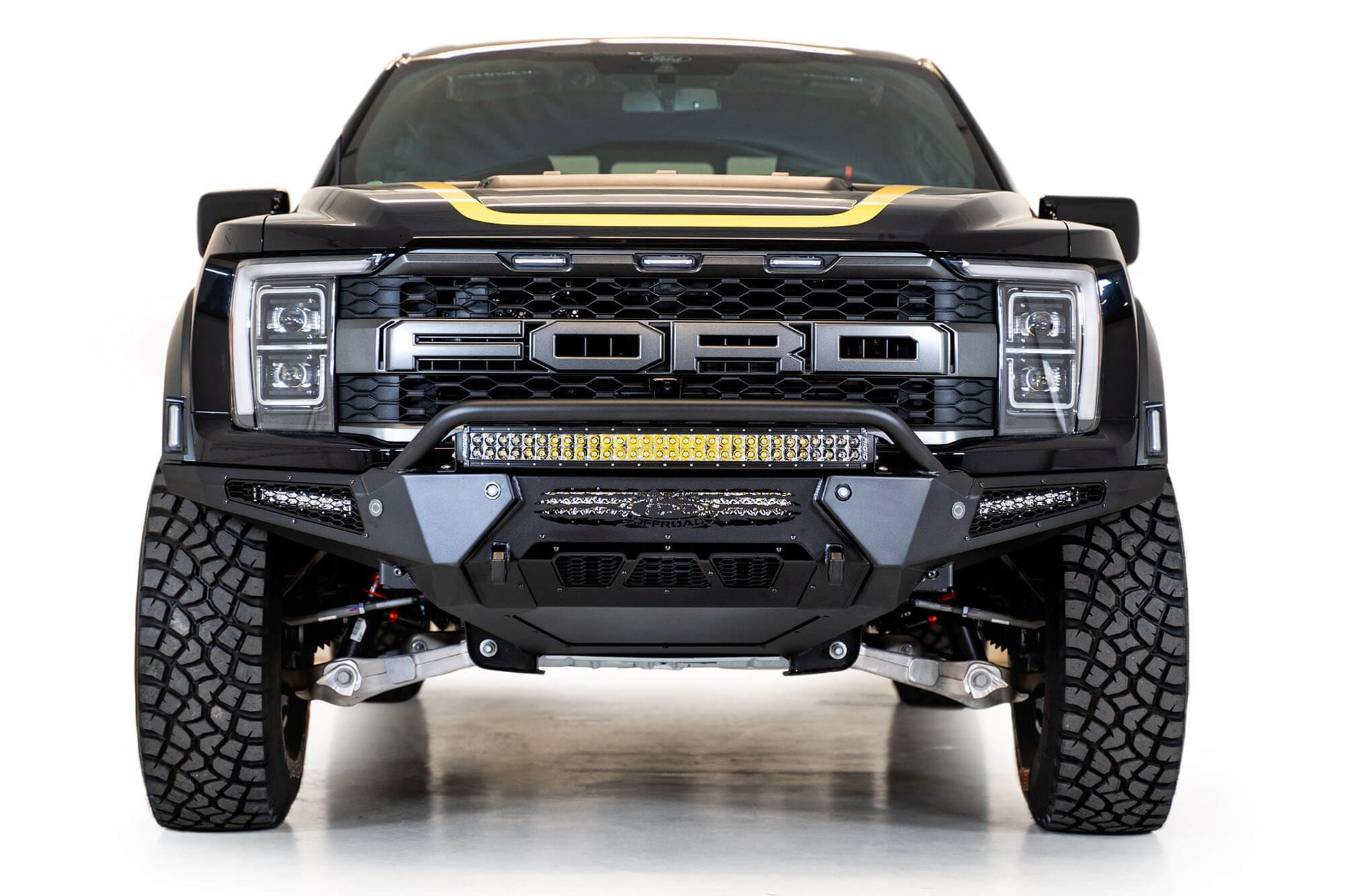 ADD F210221180103 2021 - 2023 Ford Raptor HoneyBadger Front Bumper with Top Hoop - Rugged Truck Gear