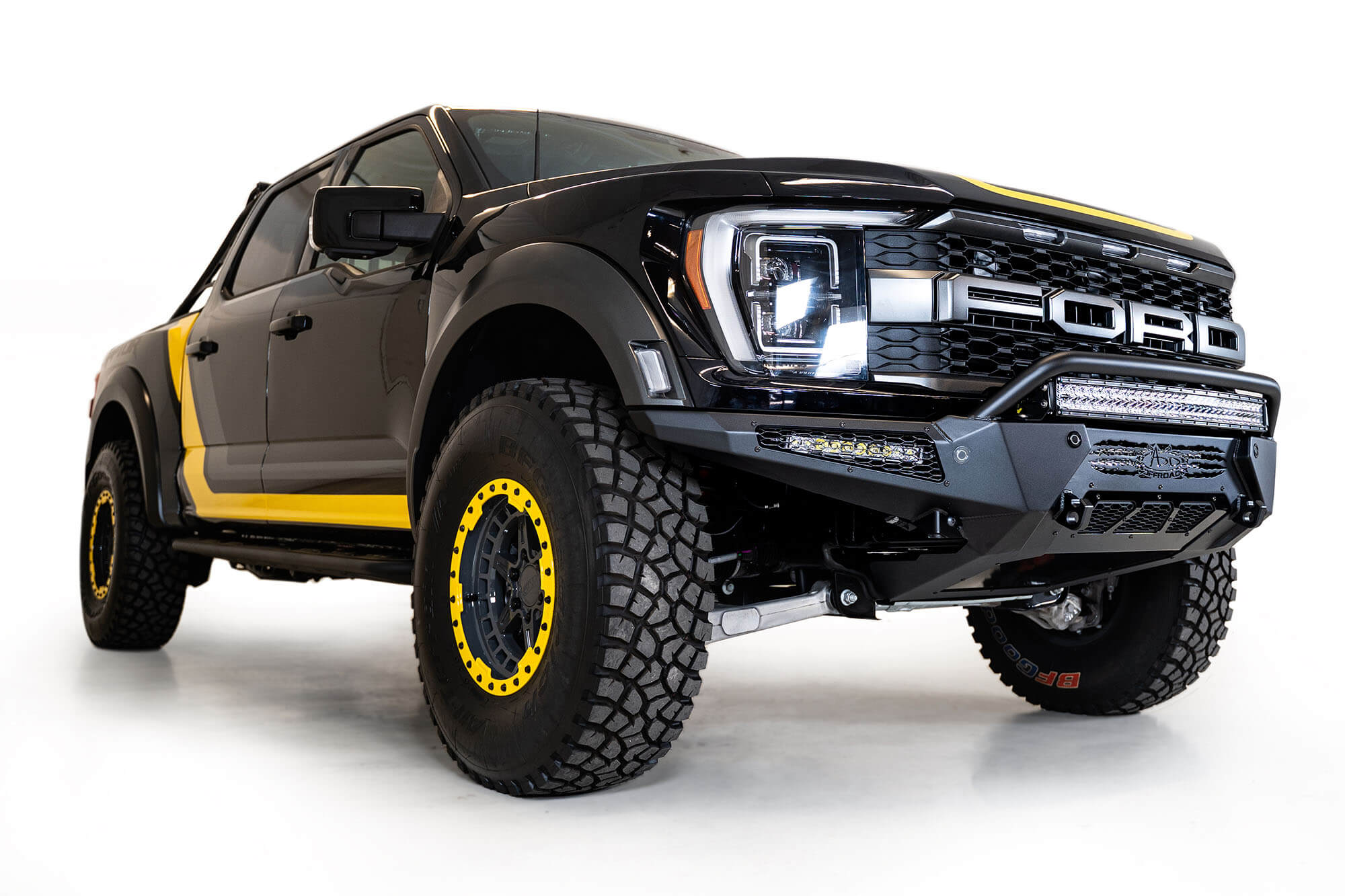 ADD F210221180103 2021 - 2023 Ford Raptor HoneyBadger Front Bumper with Top Hoop - Rugged Truck Gear