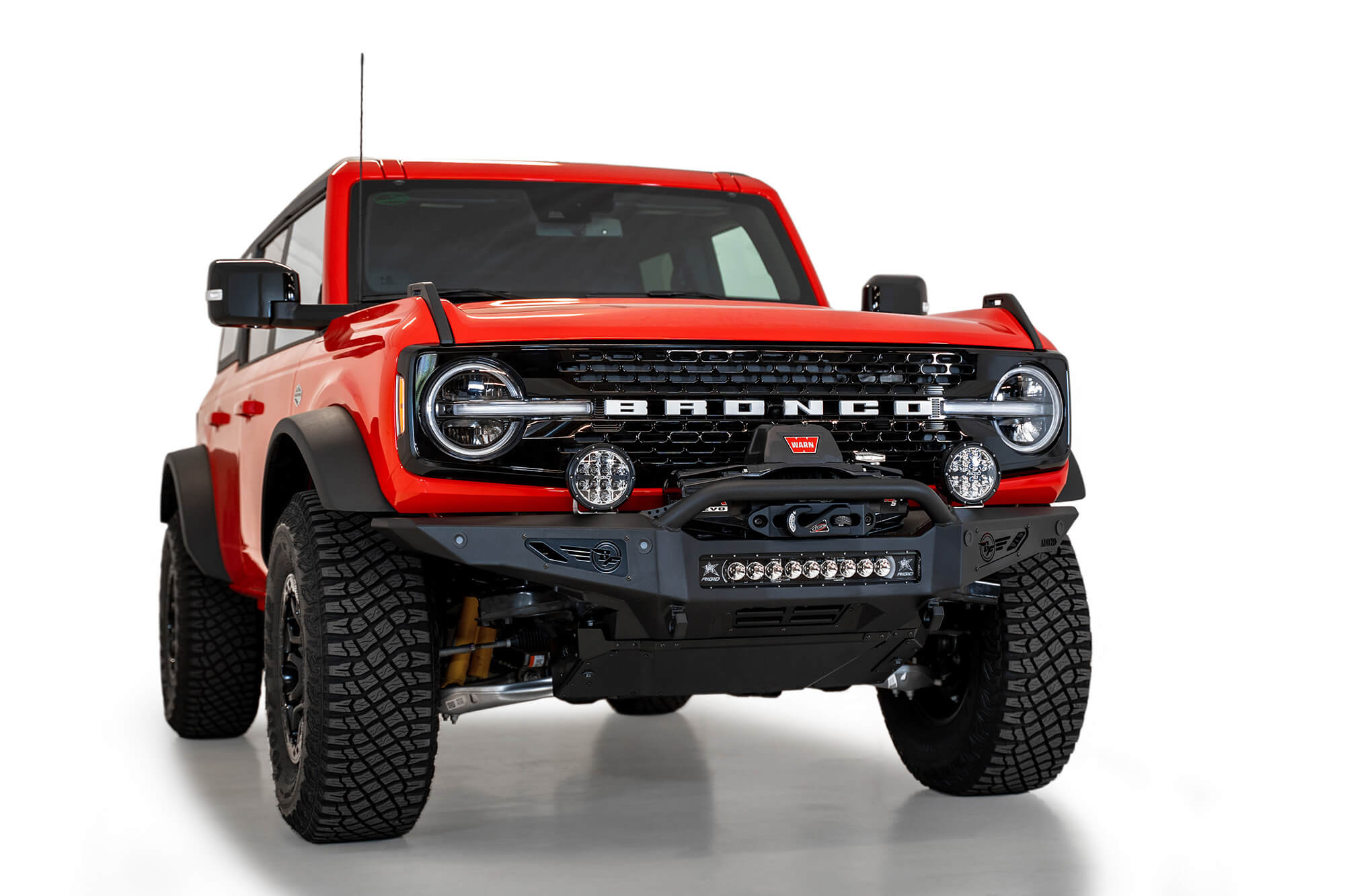 ADD F230181060103 2021 - 2023 Ford Bronco Rock Fighter Winch Front Bumper - Rugged Truck Gear