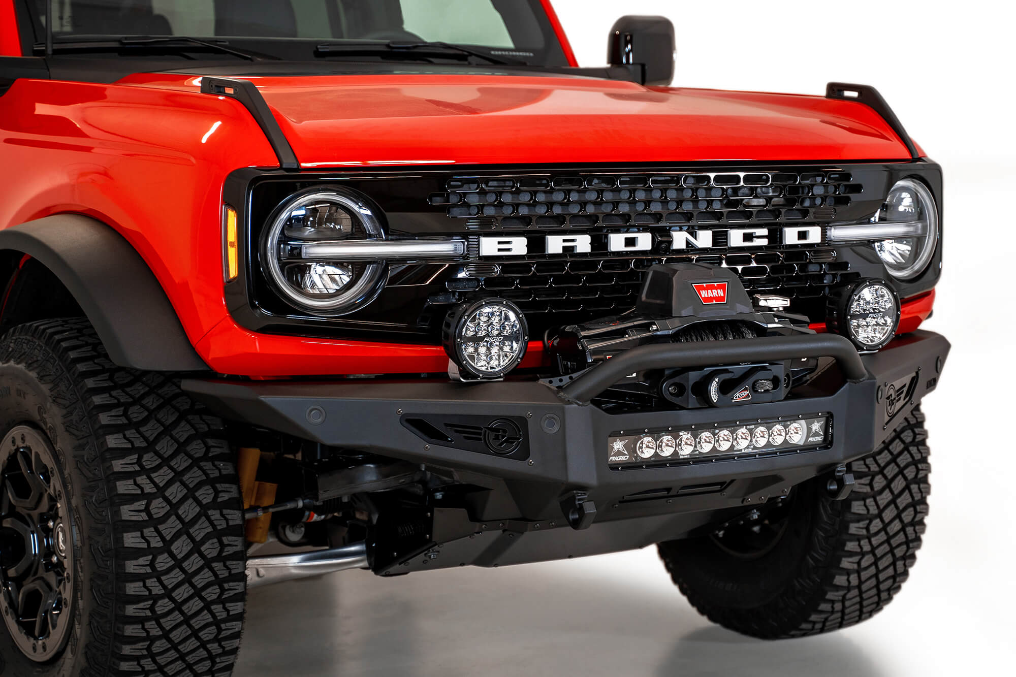 ADD F230181060103 2021 - 2023 Ford Bronco Rock Fighter Winch Front Bumper - Rugged Truck Gear