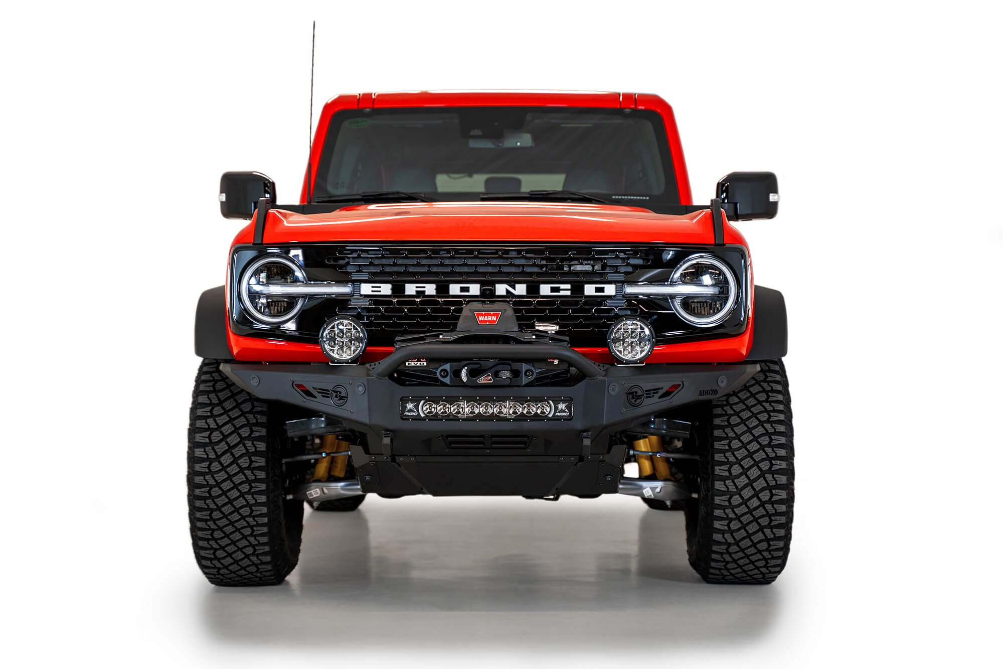 ADD F230181060103 2021 - 2023 Ford Bronco Rock Fighter Winch Front Bumper - Rugged Truck Gear