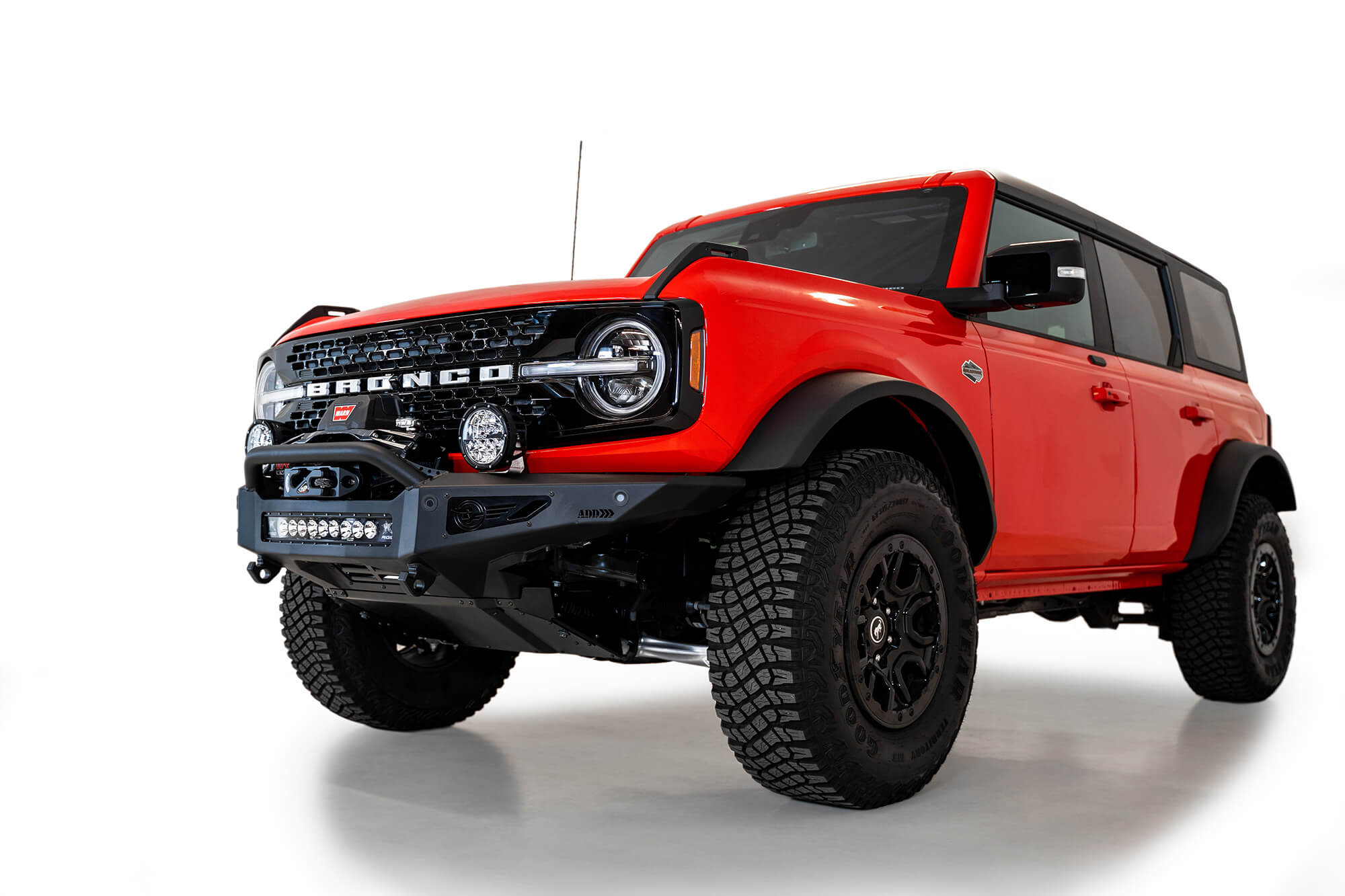 ADD F230181060103 2021 - 2023 Ford Bronco Rock Fighter Winch Front Bumper - Rugged Truck Gear