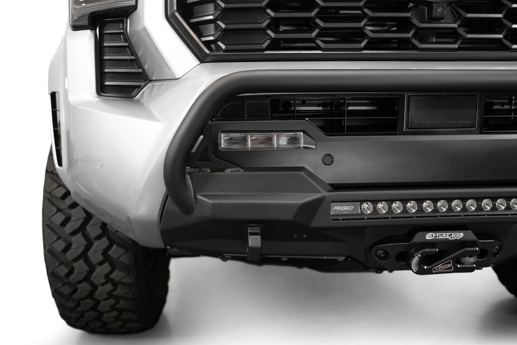ADD F6703512601NA 2024 Toyota Tacoma Stealth Center Mount Winch Front Bumper with Top Hoop - Rugged Truck Gear