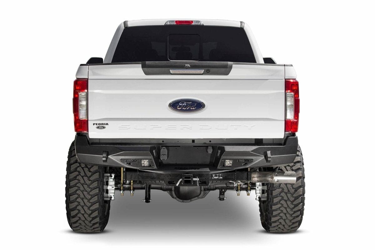 ADD R161231280103 2017 - 2022 Ford F250/F350 Super Duty Stealth Fighter Rear Bumper with Backup Sensors - Rugged Truck Gear