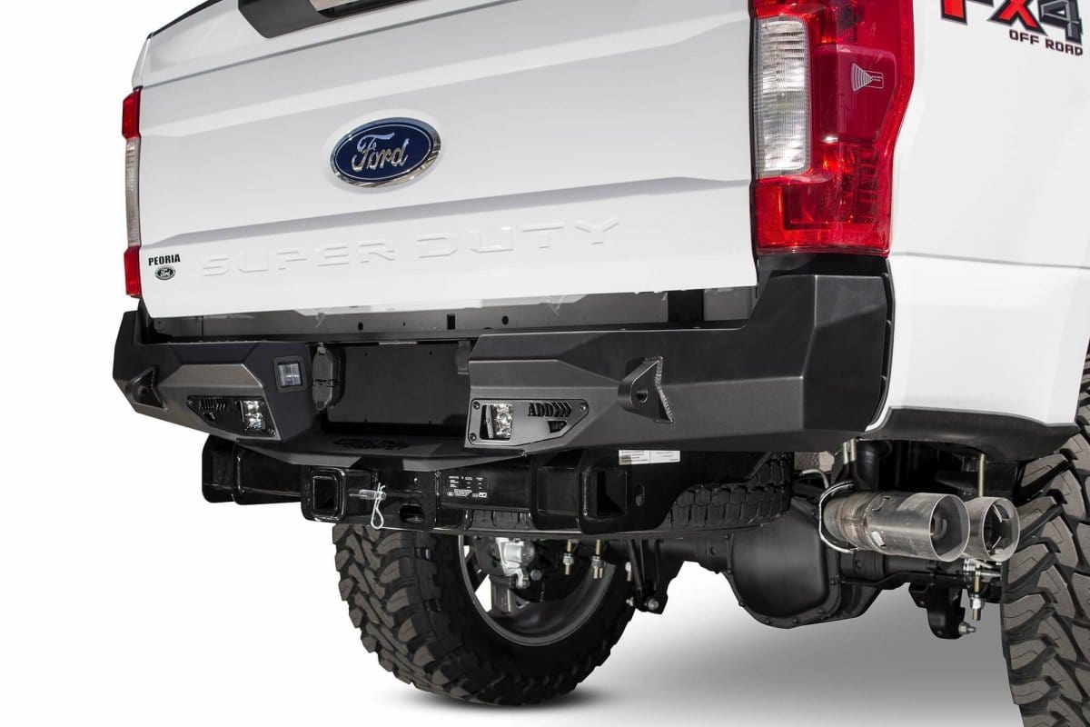 ADD R161231280103 2017 - 2022 Ford F250/F350 Super Duty Stealth Fighter Rear Bumper with Backup Sensors - Rugged Truck Gear