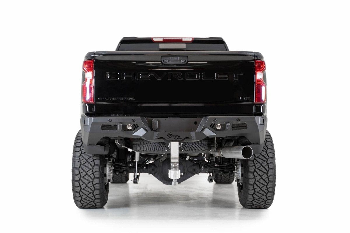 ADD R270021280103 GMC Sierra 2500 2020-2021 Bomber HD Rear Bumper with Blind Spot Monitor - BumperStock